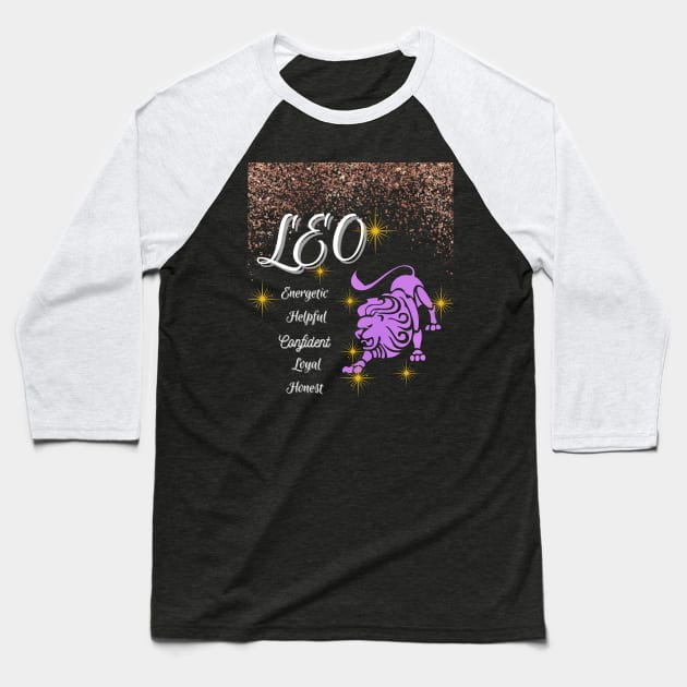 Leo ♌🦁 Zodiac Sign Astrology Tshirt Baseball T-Shirt by Bro Aesthetics